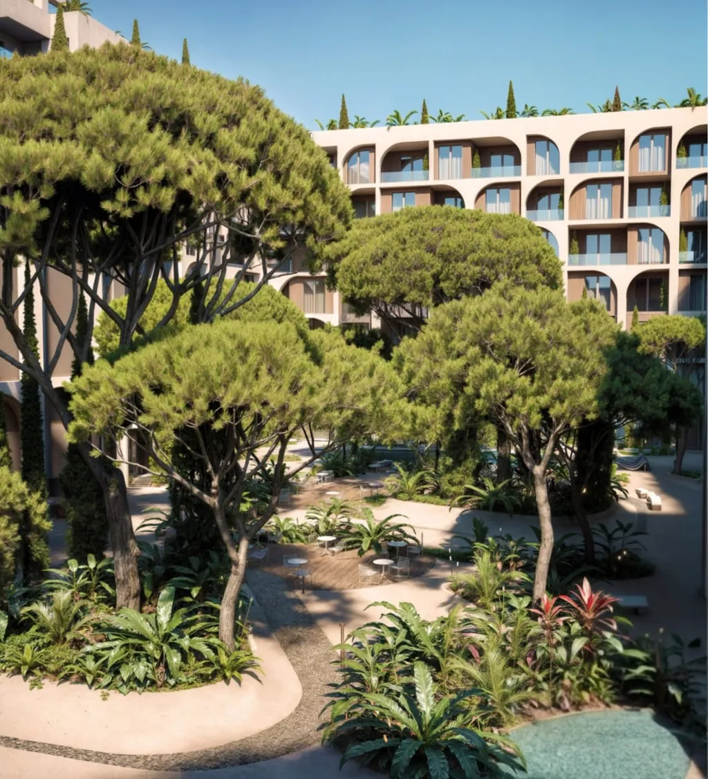 Pines in the inner courtyard
