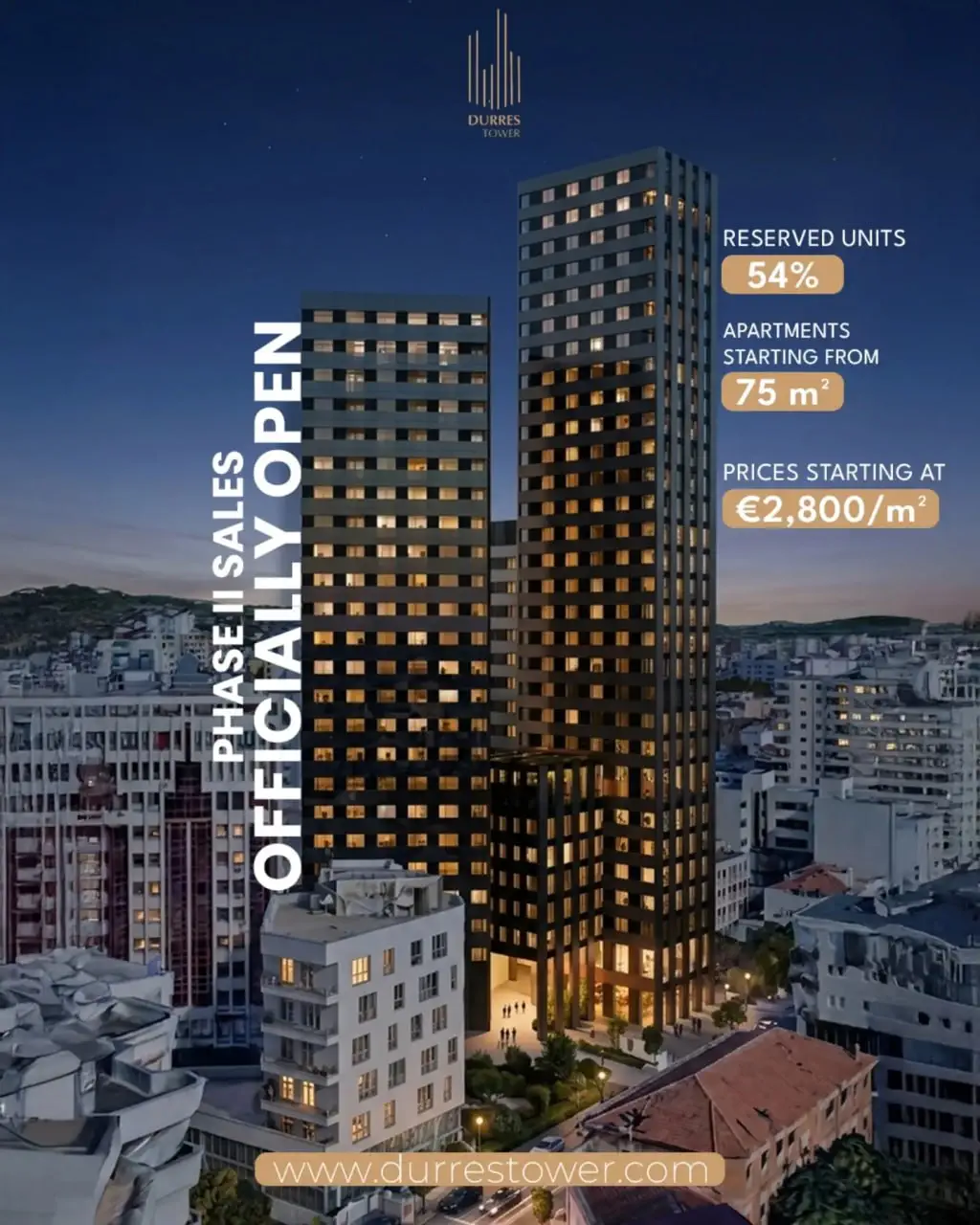 Çmimet aktuale të Durres Tower